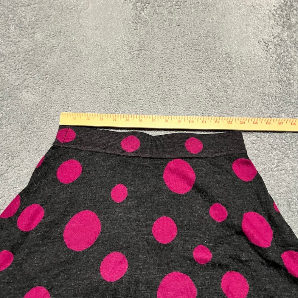 Krimson Klover Skirt Womens Small Gray Pink Merino Wool Silk Blend Polka Dot - Picture 3 of 6
